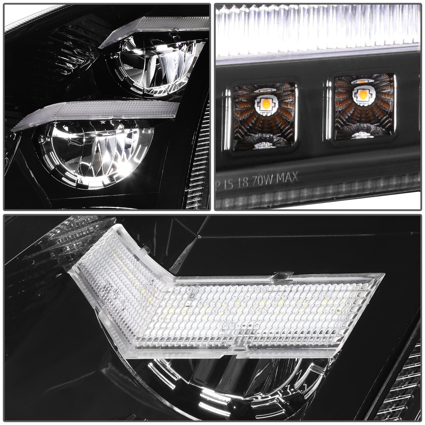 FAROS 18-21 VOLVO VNL, VNL 300, VNL 400, VNL 740, VNL 760, VNL 860 / 18-21 VOLVO VNR, VNR 300, VNR 400, VNR 640 - REFLECTOR HIGH / LOW SEQUENTIAL CHASE LED - BLACK