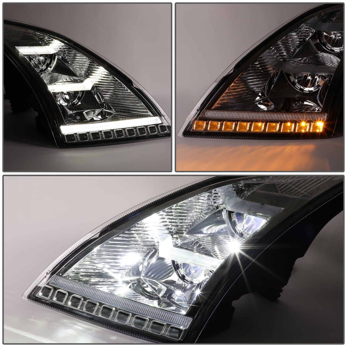 FAROS 18-21 VOLVO VNL, VNL 300, VNL 400, VNL 740, VNL 760, VNL 860 / 18-21 VOLVO VNR, VNR 300, VNR 400, VNR 640 - REFLECTOR HIGH / LOW SEQUENTIAL CHASE LED - CHROME