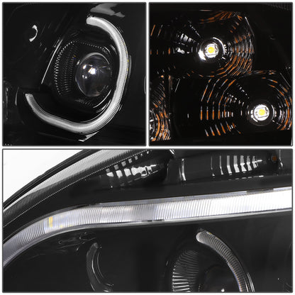 FAROS 08-17 FREIGHTLINER CASCADIA - MARKER & TURN SIGNAL LIGHTS NEED TO BE WIRED INTO EXISTING LIGHTING HARNESS - FULL LED C-HALO PROJECTORS WITH 3D LIGHT BAR - BLACK