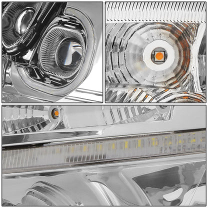 FAROS 08-17 FREIGHTLINER CASCADIA - MARKER & TURN SIGNAL LIGHTS NEED TO BE WIRED INTO EXISTING LIGHTING HARNESS - FULL LED C-HALO PROJECTORS WITH 3D LIGHT BAR - CHROME