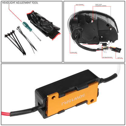 FAROS 08-17 FREIGHTLINER CASCADIA - MARKER & TURN SIGNAL LIGHTS NEED TO BE WIRED INTO EXISTING LIGHTING HARNESS - FULL LED C-HALO PROJECTORS WITH 3D LIGHT BAR - CHROME