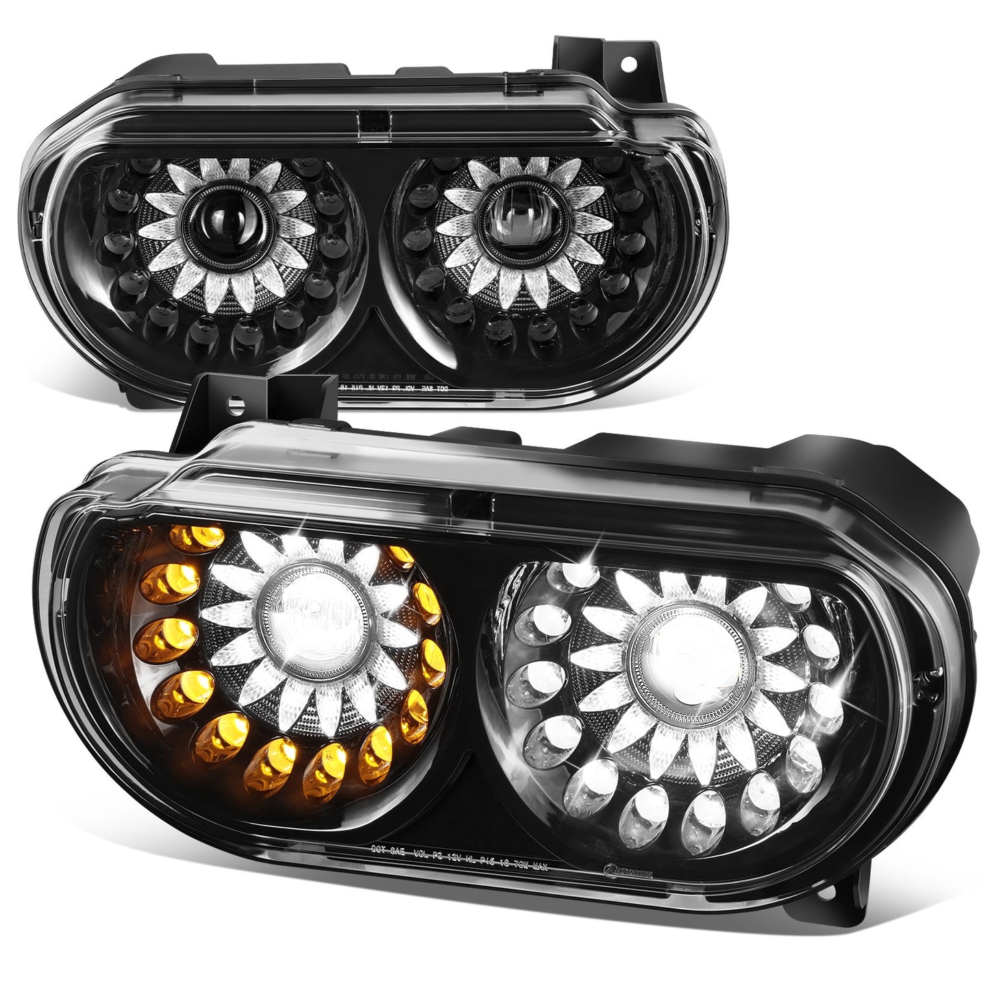 FAROS 2008-2014 DODGE CHALLENGER LED HEADLIGHT   BLACK