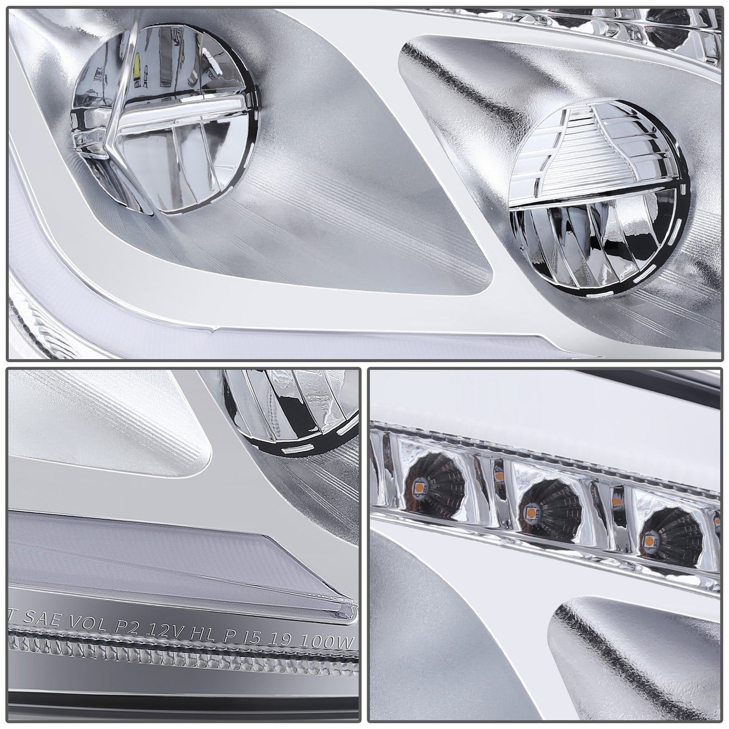 FAROS 13-20 PETERBILT 579 / 11-18 PETERBILT 587 - FULL LED RGB DRL SEQUENTIAL TURN SIGNAL - CHROME