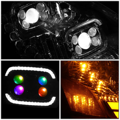 FAROS 04-18 VOLVO VN VNL 300 400 430 630 740 760 860 - FULL LED RGB DRL SEQUENTIAL TURN SIGNAL - CHROME