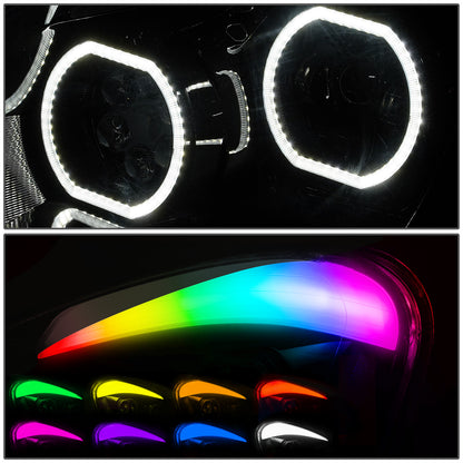 FAROS 08-17 FREIGHTLINER CASCADIA - FULL LED HALO PROJECTORS GATTLING BARREL RGB - BLACK