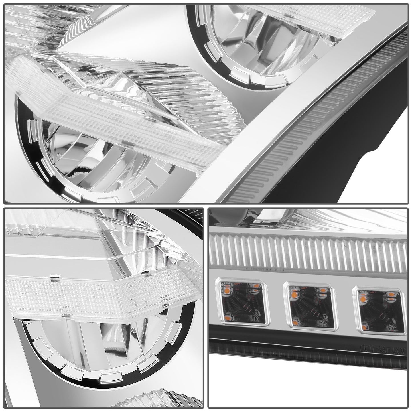 FAROS 18-21 VOLVO VNL, VNL 300, VNL 400, VNL 740, VNL 760, VNL 860 / 18-21 VOLVO VNR, VNR 300, VNR 400, VNR 640 - FULL LED RGB DRL SEQUENTIAL TURN SIGNAL - CHROME