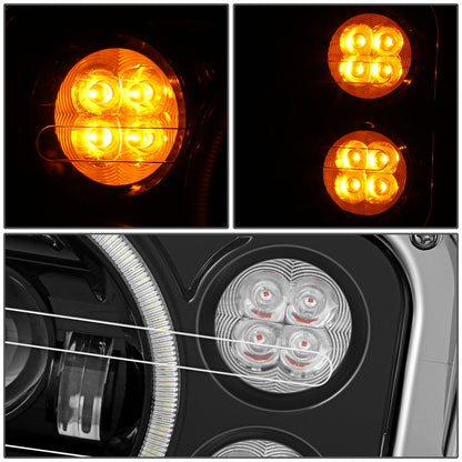 FAROS VOLVO VNL 18-23 / VOLVO VNR 18-23 / VOLVO VNL 300 18-20 / VOLVO VNL 400 18-20 / VOLVO VNL 740 18-20 / VOLVO VNL 760 18-20 / VOLVO VNL 860 18-20 / VOLVO VNR 300 18-20 / VOLVO VNR 400 18-20 / VOLVO VNR 640 18-20 - WHITE HALO RING - BLACK