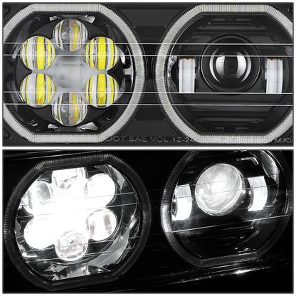 FAROS VOLVO VNL 18-23 / VOLVO VNR 18-23 / VOLVO VNL 300 18-20 / VOLVO VNL 400 18-20 / VOLVO VNL 740 18-20 / VOLVO VNL 760 18-20 / VOLVO VNL 860 18-20 / VOLVO VNR 300 18-20 / VOLVO VNR 400 18-20 / VOLVO VNR 640 18-20 - WHITE HALO RING - BLACK