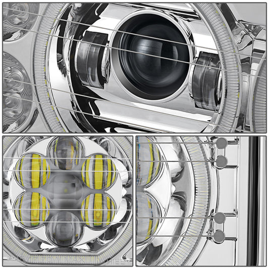 FAROS VOLVO VNL 18-23 / VOLVO VNR 18-23 / VOLVO VNL 300 18-20 / VOLVO VNL 400 18-20 / VOLVO VNL 740 18-20 / VOLVO VNL 760 18-20 / VOLVO VNL 860 18-20 / VOLVO VNR 300 18-20 / VOLVO VNR 400 18-20 / VOLVO VNR 640 18-20 - WHITE HALO RING - CHROME