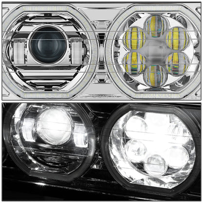 FAROS VOLVO VNL 18-23 / VOLVO VNR 18-23 / VOLVO VNL 300 18-20 / VOLVO VNL 400 18-20 / VOLVO VNL 740 18-20 / VOLVO VNL 760 18-20 / VOLVO VNL 860 18-20 / VOLVO VNR 300 18-20 / VOLVO VNR 400 18-20 / VOLVO VNR 640 18-20 - WHITE HALO RING - CHROME