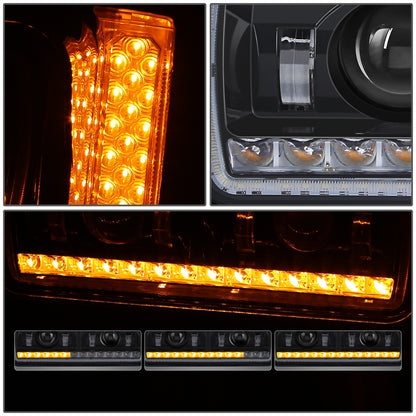 FAROS 81-88 PETERBILT 359 / 87-07 PETERBILT 379 / 08-21 PETERBILT 389 - FULL LED SEQUENTIAL CHASING TURN SIGNAL HEADLIGHT - BLACK