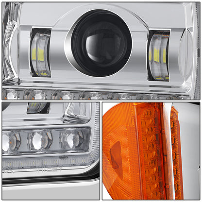FAROS 81-88 PETERBILT 359 / 87-07 PETERBILT 379 / 08-21 PETERBILT 389 - FULL LED SEQUENTIAL CHASING TURN SIGNAL HEADLIGHT - CHROME