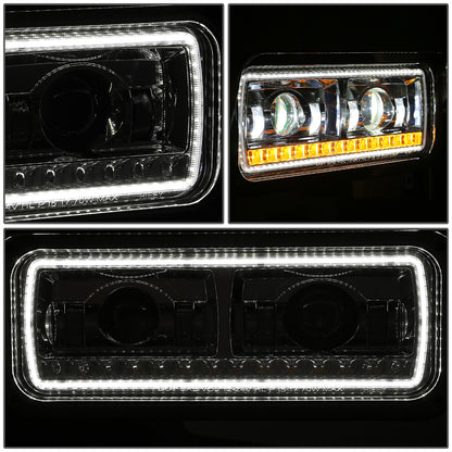 FAROS 81-88 PETERBILT 359 / 87-07 PETERBILT 379 / 08-21 PETERBILT 389 - FULL LED SEQUENTIAL CHASING TURN SIGNAL HEADLIGHT - CHROME