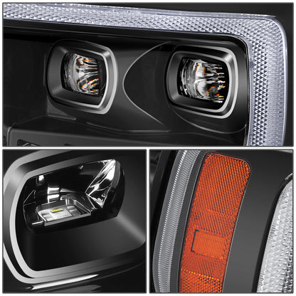 FAROS 21-23 FORD F-150 - FITS MODELS WITH HALOGEN HEADLIGHTS - WHITE 3D LIGHT BAR / SEQUENTIAL CHASE TURN SIGNAL - BLACK