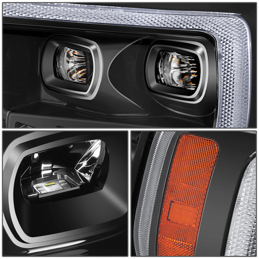 FAROS 21-23 FORD F-150 - FITS MODELS WITH HALOGEN HEADLIGHTS - WHITE 3D LIGHT BAR / SEQUENTIAL CHASE TURN SIGNAL - BLACK