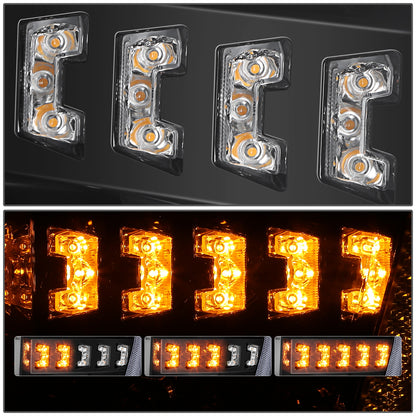 FAROS 21-23 FORD F-150 - FITS MODELS WITH HALOGEN HEADLIGHTS - WHITE 3D LIGHT BAR / SEQUENTIAL CHASE TURN SIGNAL - BLACK