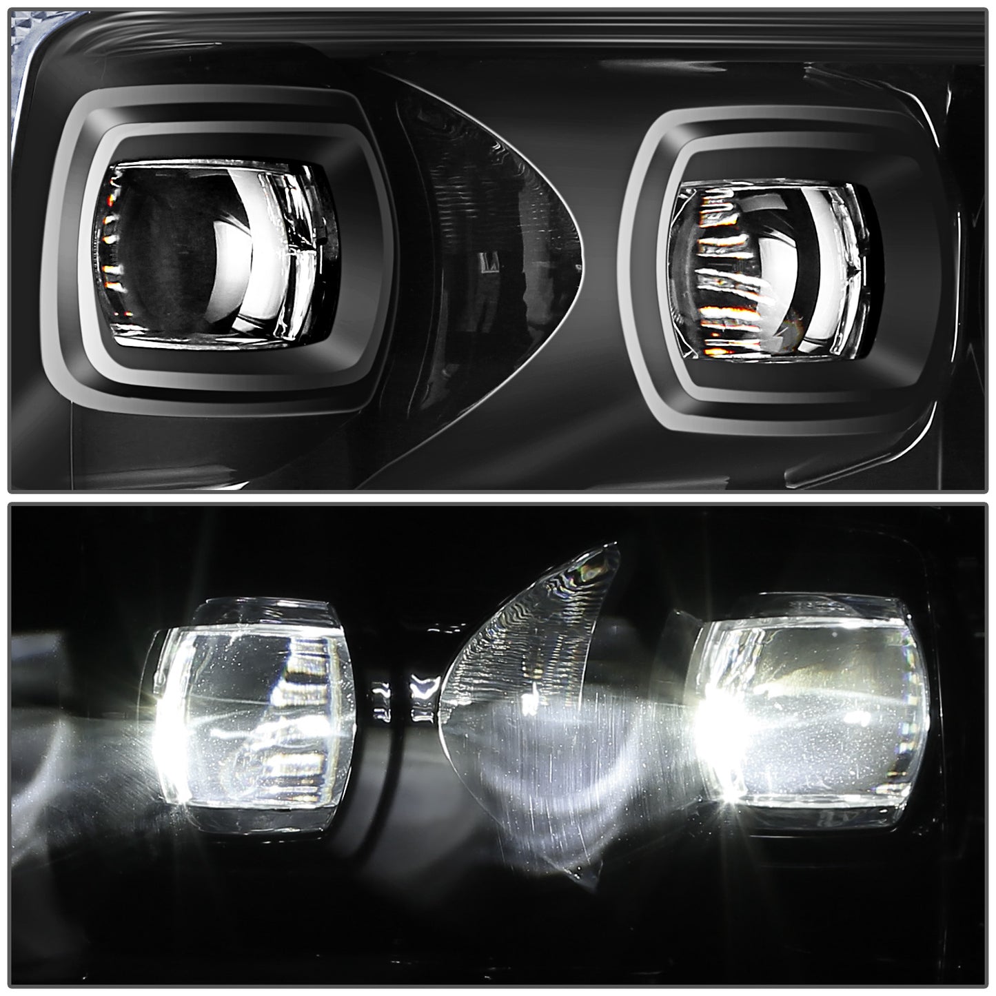 FAROS 21-23 FORD F-150 - FITS MODELS WITH HALOGEN HEADLIGHTS - WHITE 3D LIGHT BAR / SEQUENTIAL CHASE TURN SIGNAL - BLACK