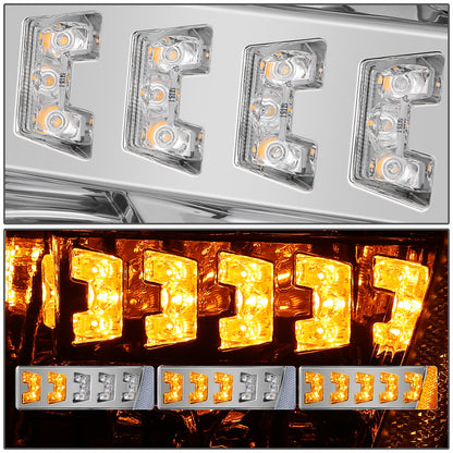 FAROS 21-23 FORD F-150 - FITS MODELS WITH HALOGEN HEADLIGHTS - WHITE 3D LIGHT BAR / SEQUENTIAL CHASE TURN SIGNAL - CHROME