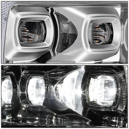 FAROS 21-23 FORD F-150 - FITS MODELS WITH HALOGEN HEADLIGHTS - WHITE 3D LIGHT BAR / SEQUENTIAL CHASE TURN SIGNAL - CHROME