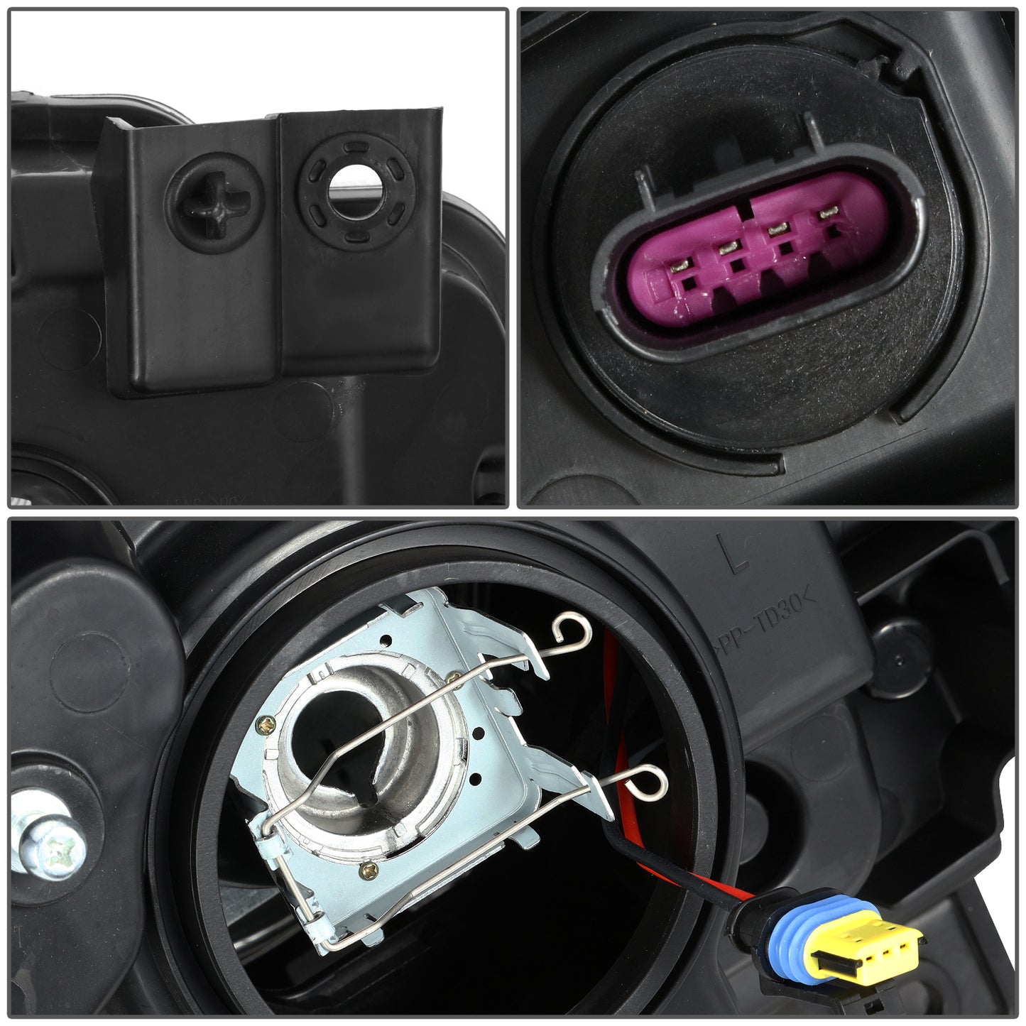 FAROS 08-14 DODGE CHALLENGER - ONLY FITS MODELS WITH FACTORY EQUIPPED HID HEADLIGHTS - DOES NOT FIT MODELS WITH FACTORY EQUIPPED HALOGEN HEADLIGHTS - OE STYLE - D1S HIGH / LOW BEAM, 4157NA SIGNAL - BLACK