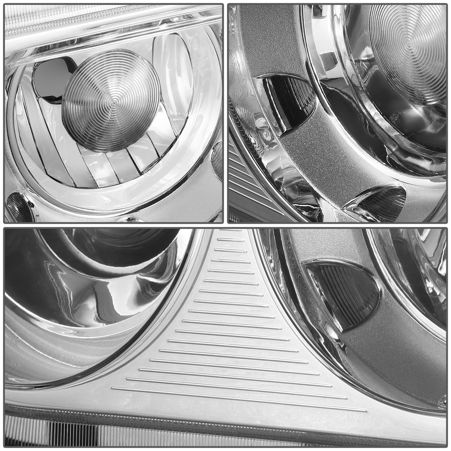 FAROS 08-14 DODGE CHALLENGER - ONLY FITS MODELS WITH FACTORY EQUIPPED HID HEADLIGHTS - DOES NOT FIT MODELS WITH FACTORY EQUIPPED HALOGEN HEADLIGHTS - OE STYLE - D1S HIGH / LOW BEAM, 4157NA SIGNAL - CHROME