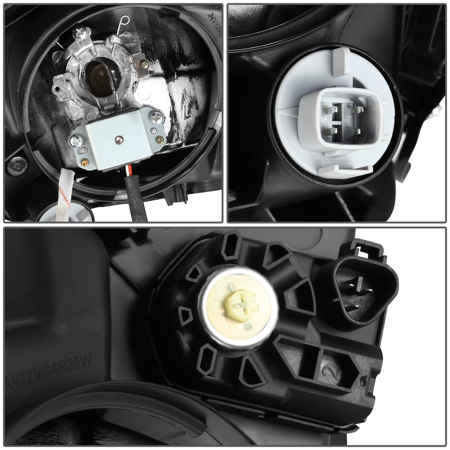 FAROS HID - 06-09 TOYOTA PRIUS - ONLY FITS MODELS WITH FACTORY HID/XENON HEADLIGHTS - DOES NOT FIT FACTORY HALOGEN HEADLIGHT MODELS - BLACK HOUSING / AMBER CORNER - D4R LOW/HIGH / 7440 SIGNAL / 7440 PARKING, 2825 SIDE MARKER