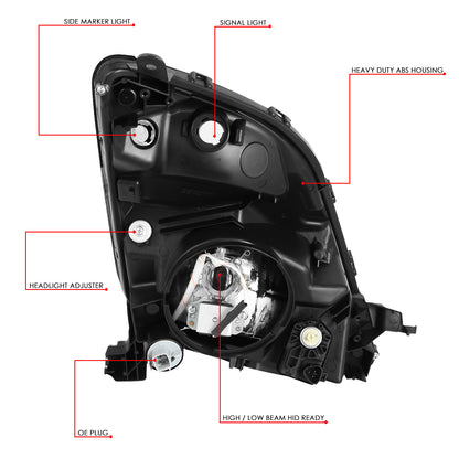FAROS HID - 06-09 TOYOTA PRIUS - ONLY FITS MODELS WITH FACTORY HID/XENON HEADLIGHTS - DOES NOT FIT FACTORY HALOGEN HEADLIGHT MODELS - SMOKED LENS / CLEAR CORNER - D4R LOW/HIGH / 7440 SIGNAL / 7440 PARKING, 2825 SIDE MARKER