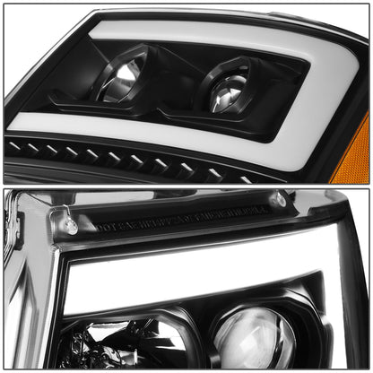 FAROS 07-13 CHEVY AVALANCHE, SUBURBAN 2500 / 07-14 CHEVY TAHOE, SUBURBAN 1500 - LED DRL - C-BAR - BLACK HOUSING / AMBER CORNER