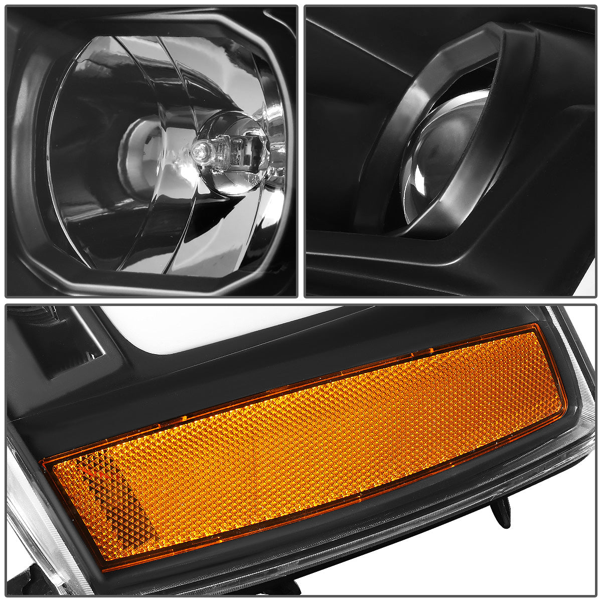 FAROS 07-13 CHEVY AVALANCHE, SUBURBAN 2500 / 07-14 CHEVY TAHOE, SUBURBAN 1500 - LED DRL - C-BAR - BLACK HOUSING / AMBER CORNER