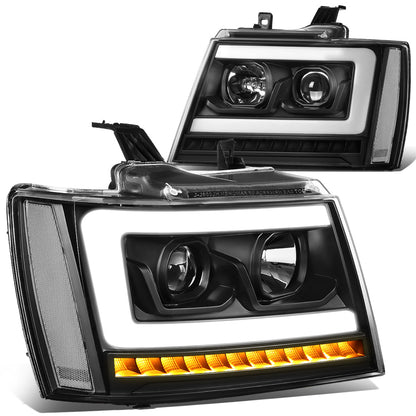 FAROS 07-13 CHEVY AVALANCHE, SUBURBAN 2500 / 07-14 CHEVY TAHOE, SUBURBAN 1500 - LED DRL - C-BAR - BLACK HOUSING / CLEAR CORNER