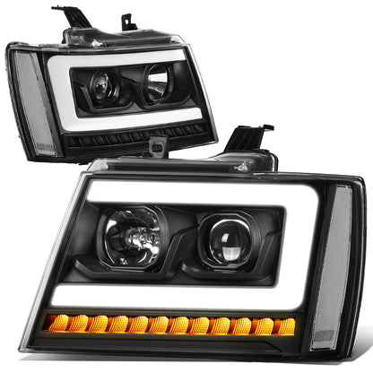 FAROS 07-13 CHEVY AVALANCHE, SUBURBAN 2500 / 07-14 CHEVY TAHOE, SUBURBAN 1500 - LED DRL - C-BAR - BLACK HOUSING / CLEAR CORNER