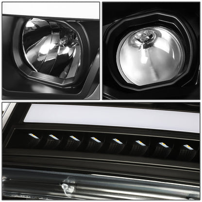 FAROS 07-13 CHEVY AVALANCHE, SUBURBAN 2500 / 07-14 CHEVY TAHOE, SUBURBAN 1500 - LED DRL - C-BAR - BLACK HOUSING / CLEAR CORNER