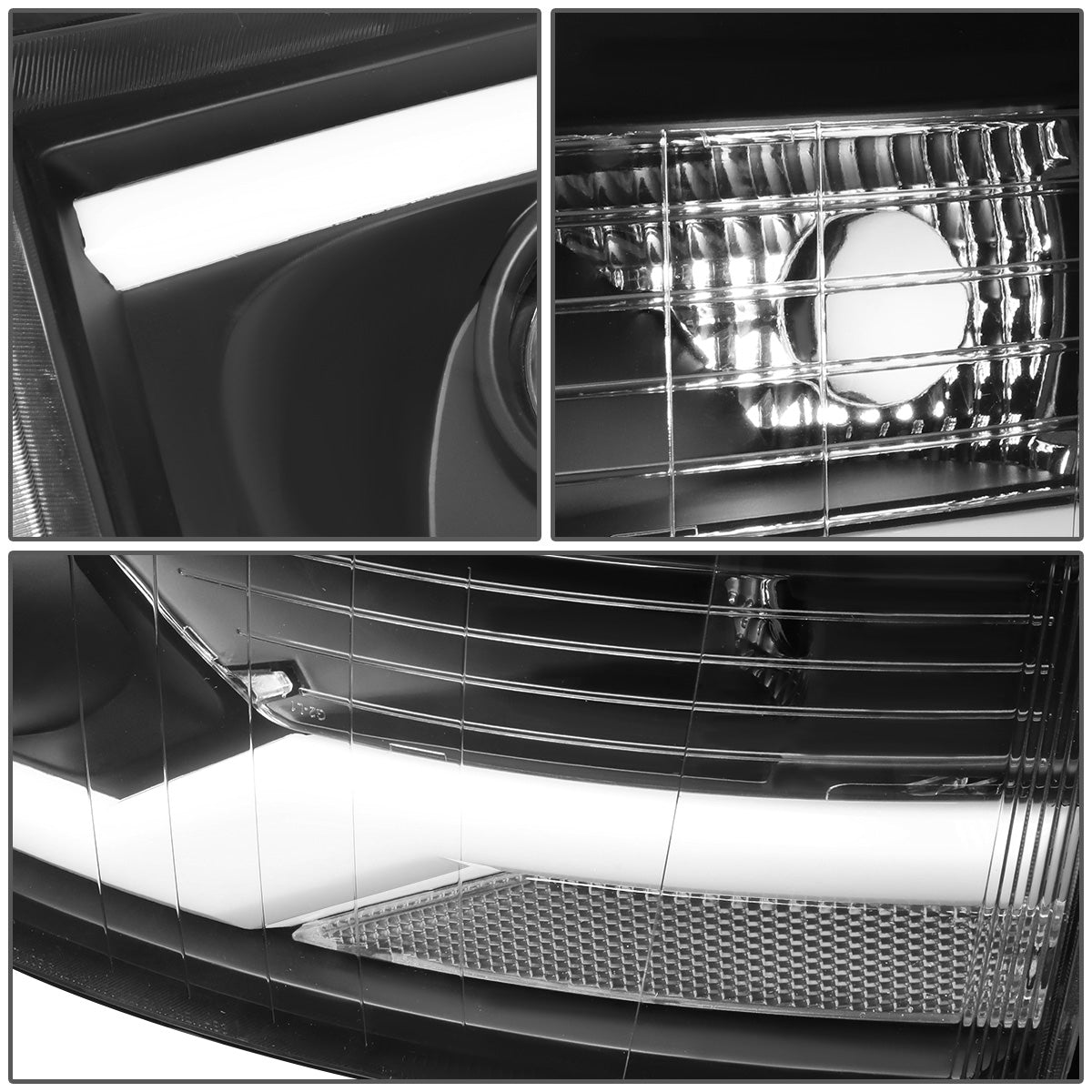 FAROS 07-13 CHEVY SILVERADO 1500 / 07-17 SILVERADO 2500, 3500 AND HD MODELS - DOES NOT FIT 2007 OLD BODY CLASSIC MODELS - LED DRL - DUAL LED - BLACK HOUSING / CLEAR CORNER