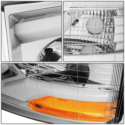 FAROS 07-13 CHEVY SILVERADO 1500 / 07-17 SILVERADO 2500, 3500 AND HD MODELS - DOES NOT FIT 2007 OLD BODY CLASSIC MODELS - LED DRL - DUAL LED - CHROME HOUSING / AMBER CORNER