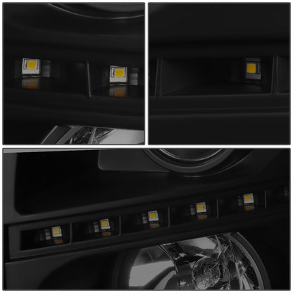 FAROS 07-13 CHEVY SILVERADO 1500 / 07-14 SILVERADO 2500, 3500 AND HD MODELS - DOES NOT FIT 2007 OLD BODY CLASSIC MODELS - LED DRL - SEQUENTIAL TURN SIGNAL - C-BAR - BLACK HOUSING / SMOKE LENS / AMBER CORNER