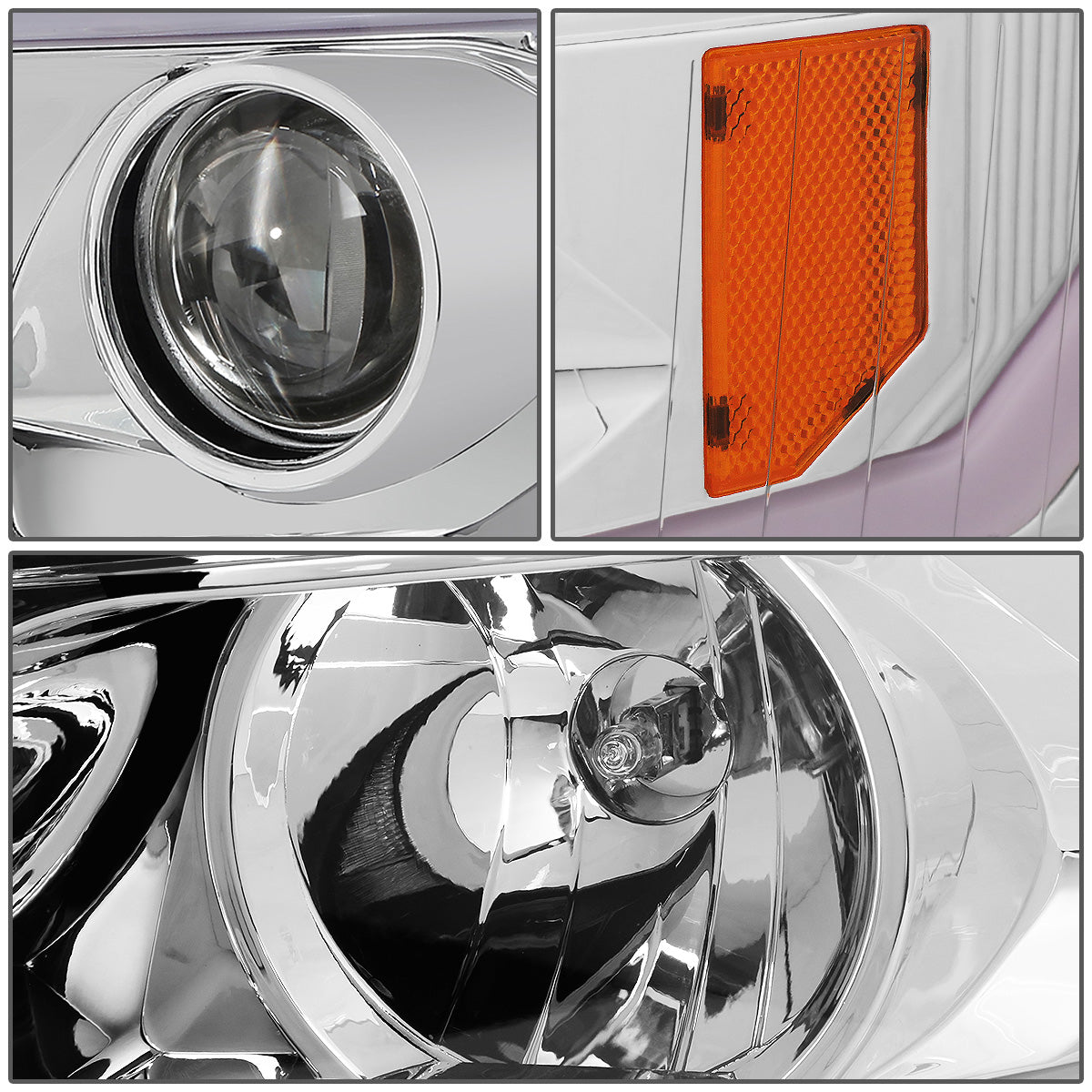 FAROS 07-13 CHEVY SILVERADO 1500 / 07-14 SILVERADO 2500, 3500 AND HD MODELS - DOES NOT FIT 2007 OLD BODY CLASSIC MODELS - LED DRL - SEQUENTIAL TURN SIGNAL - C-BAR - CHROME HOUSING / AMBER CORNER