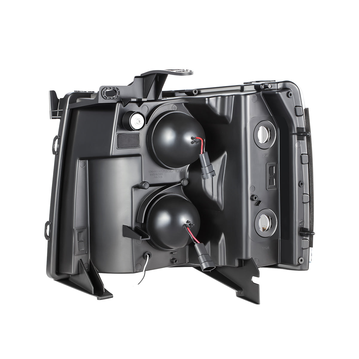 FAROS 07-13 CHEVY SILVERADO 1500 / 07-14 SILVERADO 2500 HD, 3500 - DOES NOT FIT 2007 OLD BODY CLASSIC MODELS - FITS MODELS WITH HALOGEN HEADLIGHTS ONLY - RECTANGLE LED DRL - BLACK HOUSING / CLEAR CORNER