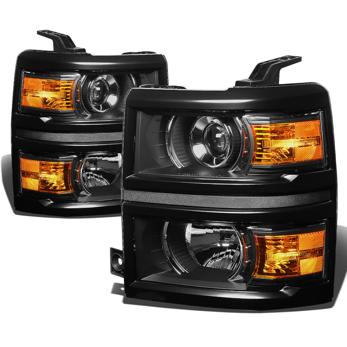 FAROS 14-15 CHEVY SILVERADO 1500 - LED PROJECTOR - BLACK HOUSING / AMBER CORNER