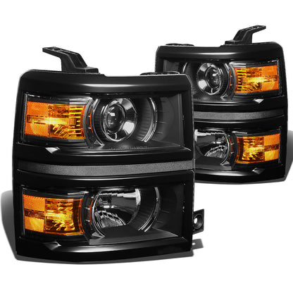 FAROS 14-15 CHEVY SILVERADO 1500 - LED PROJECTOR - BLACK HOUSING / AMBER CORNER