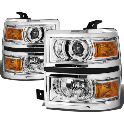 FAROS 14-15 CHEVY SILVERADO 1500 - LED PROJECTOR - CHROME HOUSING / AMBER CORNER