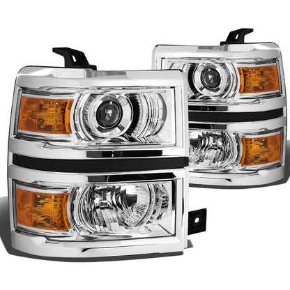 FAROS 14-15 CHEVY SILVERADO 1500 - LED PROJECTOR - CHROME HOUSING / AMBER CORNER