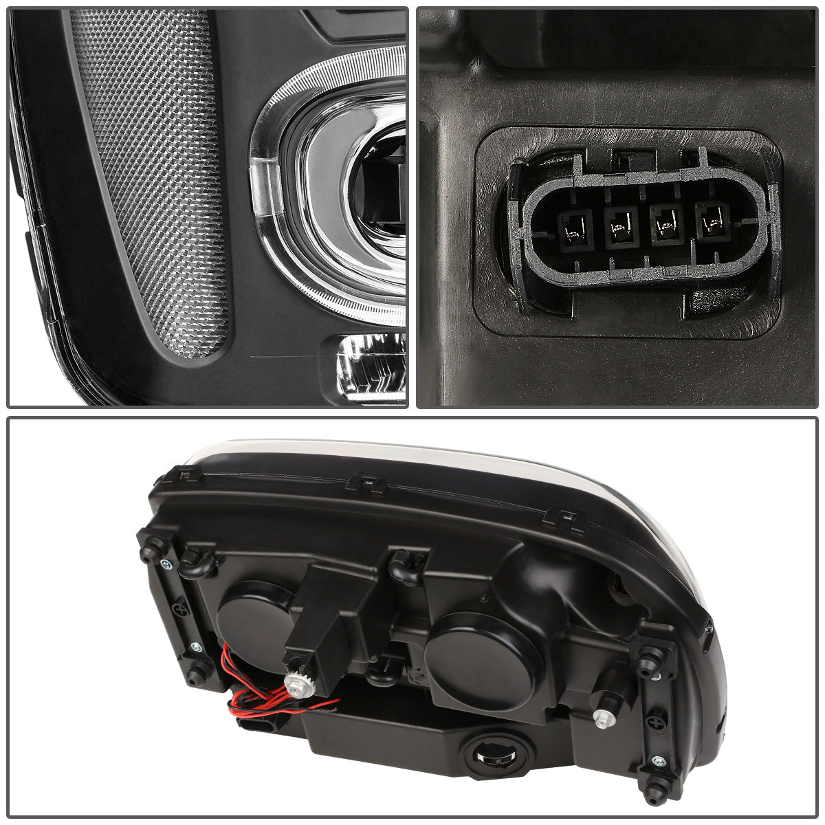 FAROS 02-06 CHEVY TRAILBLAZER EXT / 02-09 CHEVY TRAILBLAZER - 4DR - LED DRL - OE - BLACK HOUSING / CLEAR CORNER