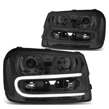 FAROS 02-06 CHEVY TRAILBLAZER EXT / 02-09 CHEVY TRAILBLAZER - 4DR - LED DRL - OE - SMOKE HOUSING / CLEAR CORNER