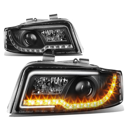 FAROS 02-05 AUDI A4 B6, A4 B6 QUATTRO / 04-05 AUDI S4 B6, A4 B6 QUATTRO - LED DRL - 4DR - DOES NOT FIT CABRIOLET MODELS - DOES NOT FIT MODELS WITH OEM XENON HID HEADLIGHTS - ONLY FITS SEDAN / WAGON MODELS WITH OEM HEADLIGHTS - BLACK HOUSING / CLEAR LENS