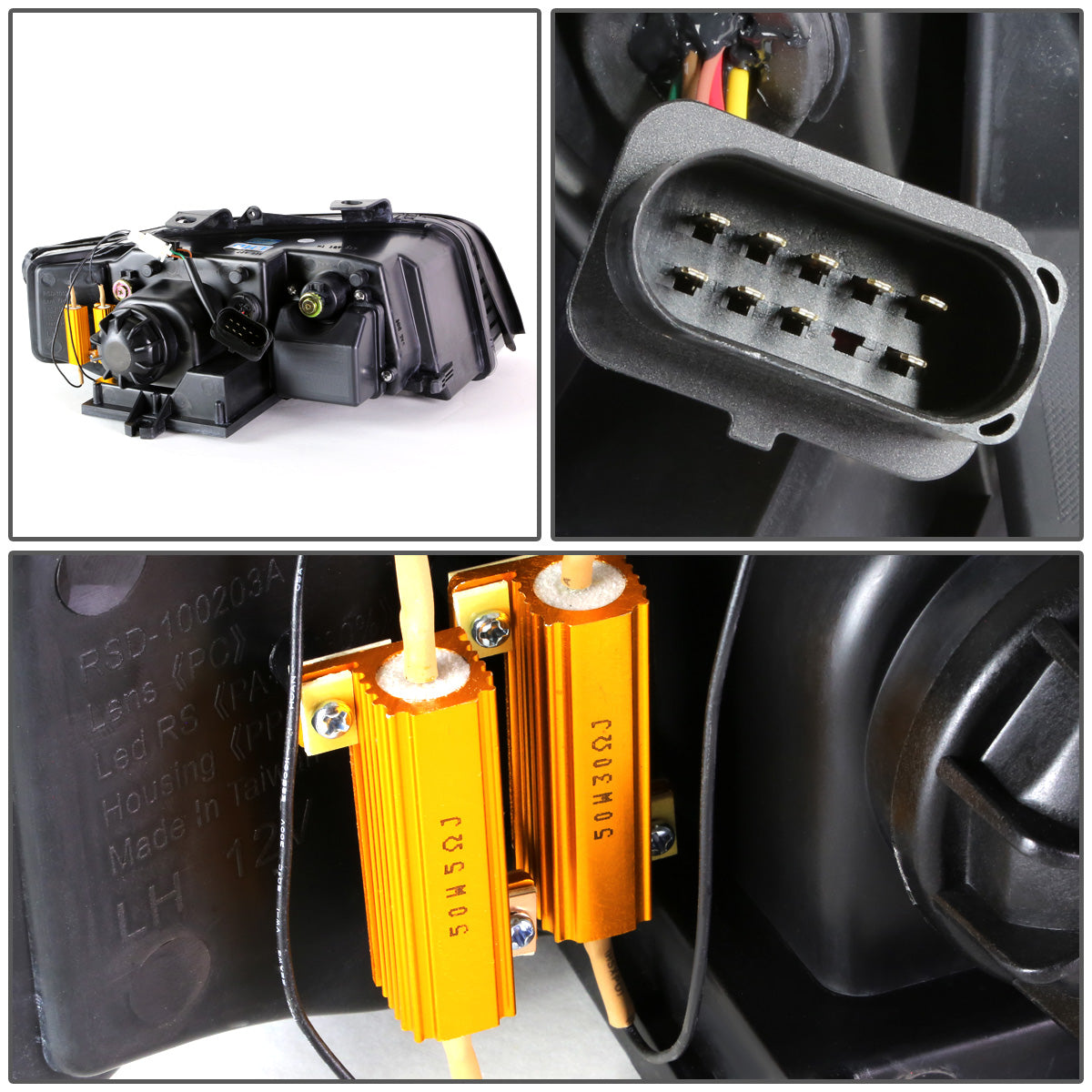 FAROS 02-05 AUDI A4 B6, A4 B6 QUATTRO / 04-05 AUDI S4 B6, A4 B6 QUATTRO - LED DRL - 4DR - DOES NOT FIT CABRIOLET MODELS - DOES NOT FIT MODELS WITH OEM XENON HID HEADLIGHTS - ONLY FITS SEDAN / WAGON MODELS WITH OEM HEADLIGHTS - SMOKE HOUSING / CLEAR LENS