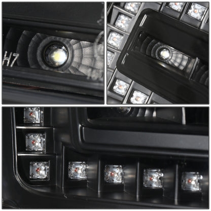 FAROS 06-08 AUDI A4, A4 QUATTRO, S4 - FOR 2005 MODELS, ONLY FITS NEW BODY - FITS SEDAN / WAGON MODELS WITH HALOGEN HEADLIGHTS ONLY -  DOES NOT FIT CABRIO AND CABRIOLET MODELS - LED DRL - HALO PROJECTOR - BLACK HOUSING / CLEAR LENS / AMBER SIGNAL