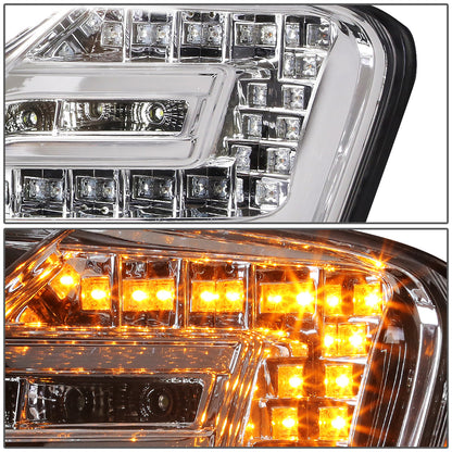 FAROS 06-08 AUDI A4, A4 QUATTRO, S4 - FOR 2005 MODELS, ONLY FITS NEW BODY - FITS SEDAN / WAGON MODELS WITH HALOGEN HEADLIGHTS ONLY -  DOES NOT FIT CABRIO AND CABRIOLET MODELS - LED DRL - HALO PROJECTOR - CHROME HOUSING / CLEAR LENS / AMBER SIGNAL
