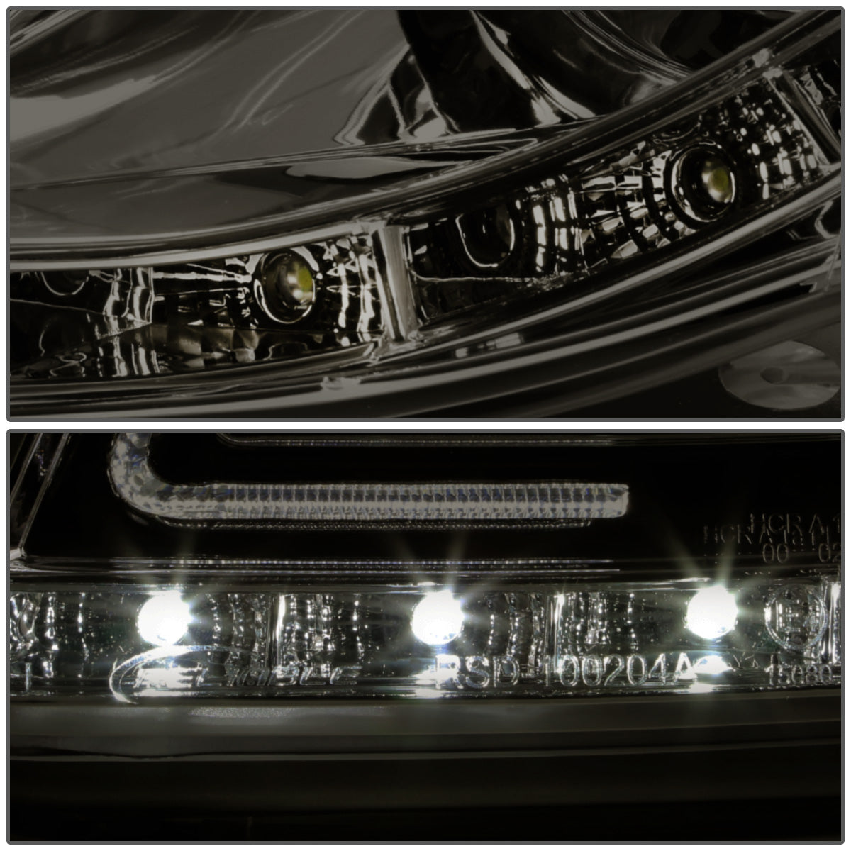 FAROS 06-08 AUDI A4, A4 QUATTRO, S4 - FOR 2005 MODELS, ONLY FITS NEW BODY - FITS SEDAN / WAGON MODELS WITH HALOGEN HEADLIGHTS ONLY -  DOES NOT FIT CABRIO AND CABRIOLET MODELS - LED DRL - HALO PROJECTOR - SMOKE HOUSING / AMBER SIGNAL