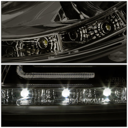 FAROS 06-08 AUDI A4, A4 QUATTRO, S4 - FOR 2005 MODELS, ONLY FITS NEW BODY - FITS SEDAN / WAGON MODELS WITH HALOGEN HEADLIGHTS ONLY -  DOES NOT FIT CABRIO AND CABRIOLET MODELS - LED DRL - HALO PROJECTOR - SMOKE HOUSING / AMBER SIGNAL