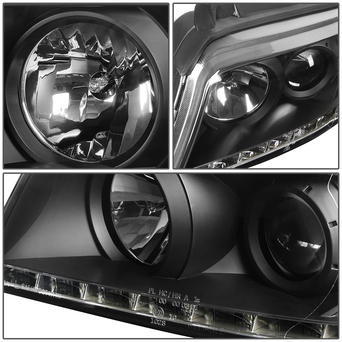 FAROS 96-01 AUDI A4, A4 QUATTRO - DOES NOT FIT MODELS WITH OEM XENON HID HEADLIGHTS - 4DR - LED DRL - PROJECTOR - BLACK HOUSING / CLEAR LENS / AMBER SIGNAL